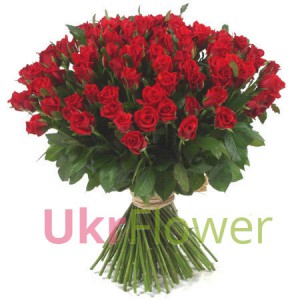 100 red roses ― Ukrflower - flower delivery