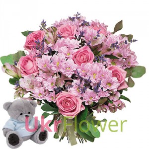 Romantina  + Teddy Bear  ― Ukrflower - flower delivery