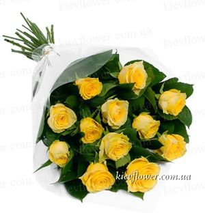 11 yellow roses ― Ukrflower - flower delivery