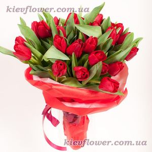25 red tulips ― Ukrflower - flower delivery