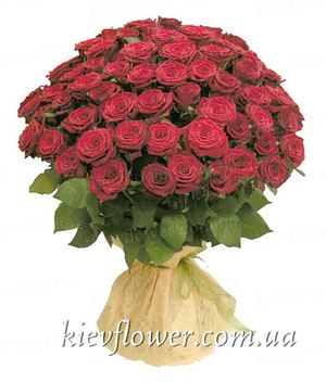  "For big boss" 75 long stem roses ― Ukrflower - flower delivery