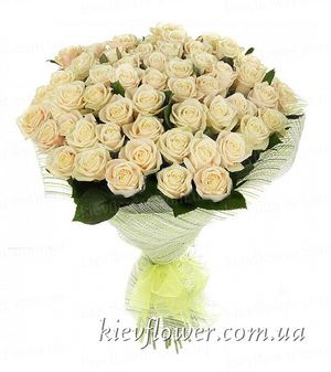 Bouquet of 55 cream roses ― Ukrflower - flower delivery