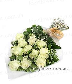 With Love - 15 white roses ― Ukrflower - flower delivery