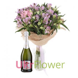 Alstromeria + Martini Asti ― Ukrflower - flower delivery