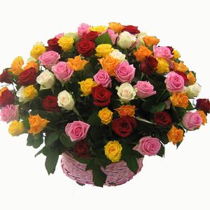 101 roses in a basket ― Ukrflower - flower delivery