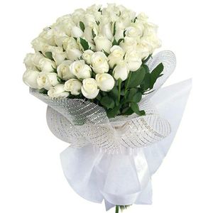 55 white roses ― Ukrflower - flower delivery