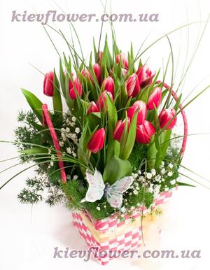 Composition in the bag "Spring Present " ― Ukrflower - flower delivery