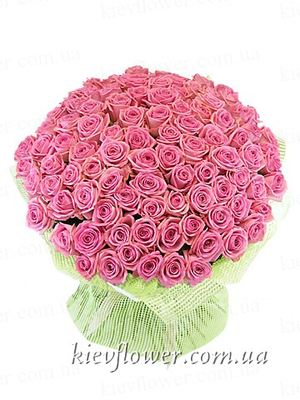Bouquet "101 pink rose " ― Ukrflower - flower delivery