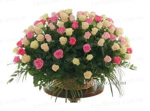 Basket of roses "twosome "101 roses ― Ukrflower - flower delivery