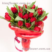 25 red tulips
